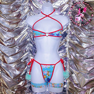 Disco Oranda Goldfish Baby/Navy Blue Micro-Bikini 3 Piece Set