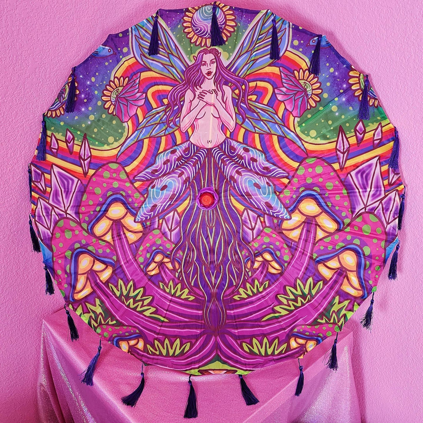 Trippy Fairycore Fringed Parasol