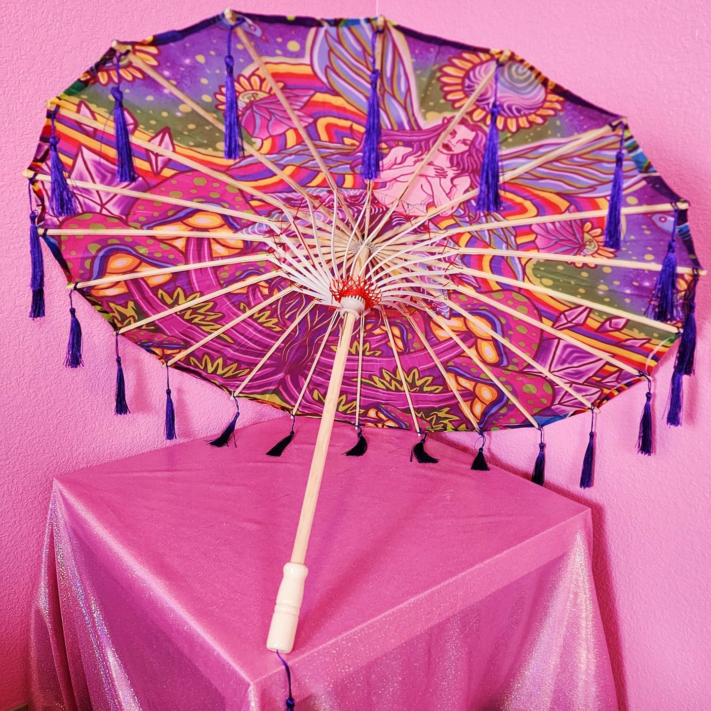 Trippy Fairycore Fringed Parasol